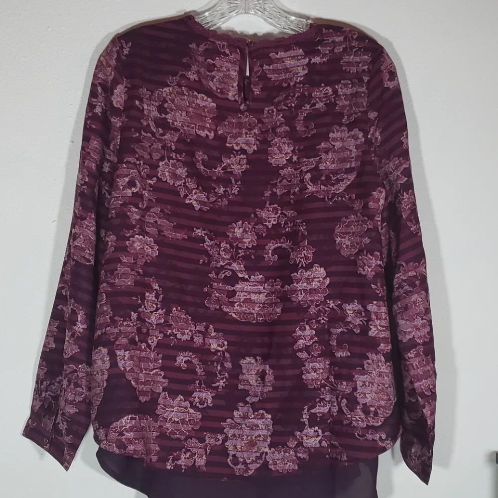 𝅺vintage American 2Pc Burgundy Peasant Shirt NWT M